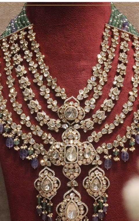 Heritage necklace on red bust