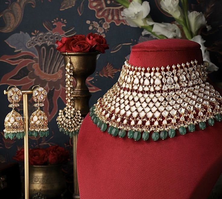 Red bridal necklace